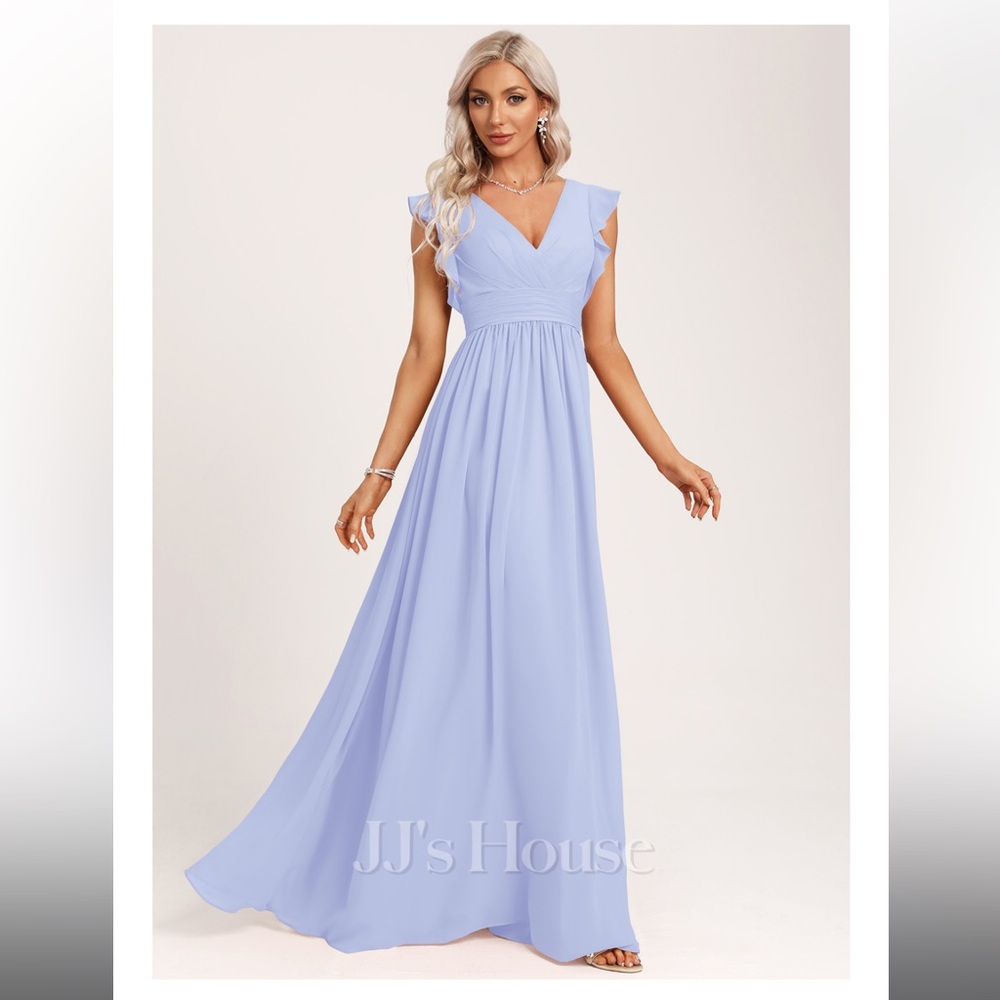 JJ’s House A-line Floor-Length Chiffon Bridesmaid Dress in Lavender